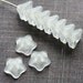 Matte clear white trumpet flower Czech Glass beads - large bells - 13x8mm - 12Pc - 0366