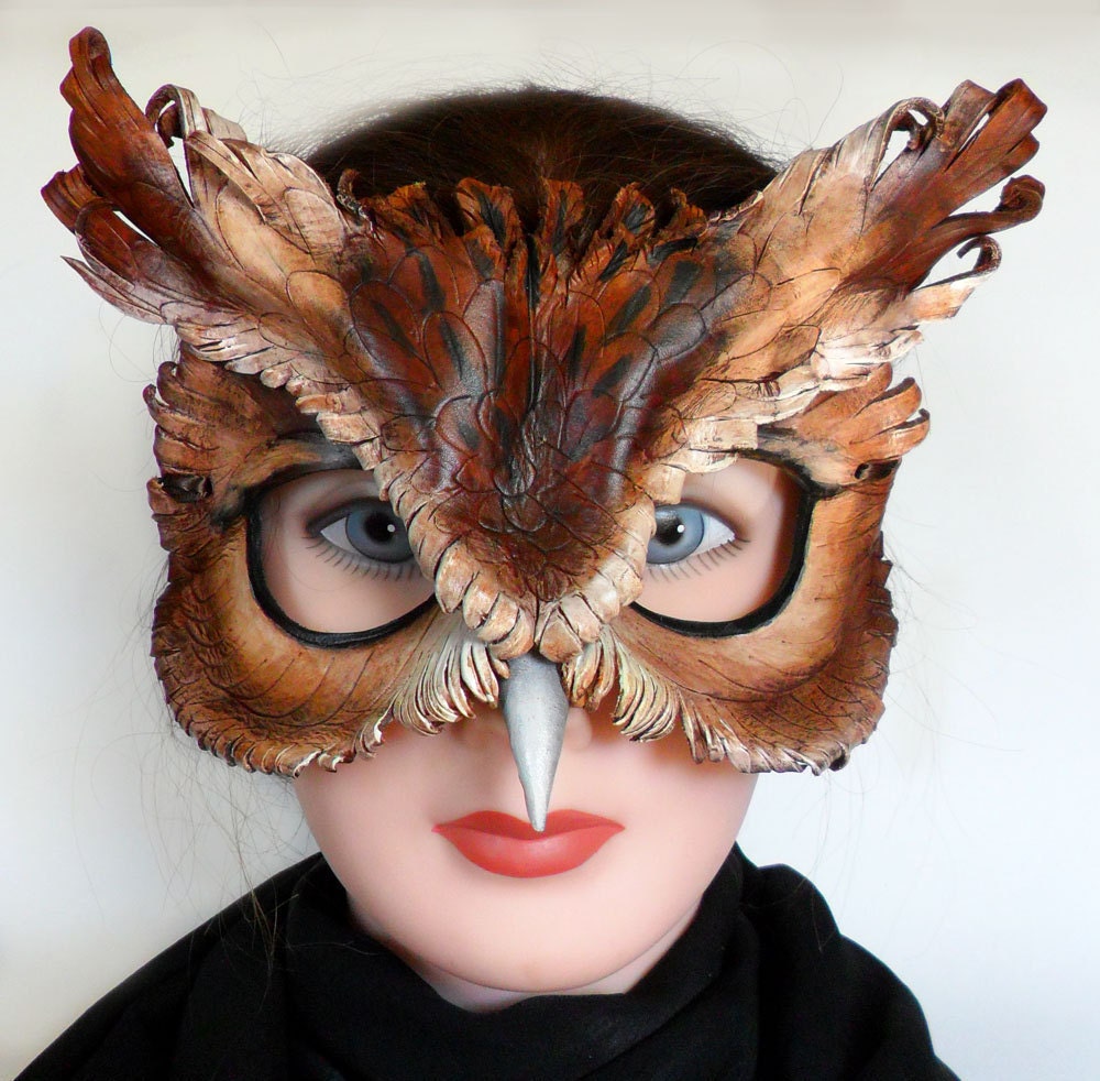 Screech Owl Leather Mask