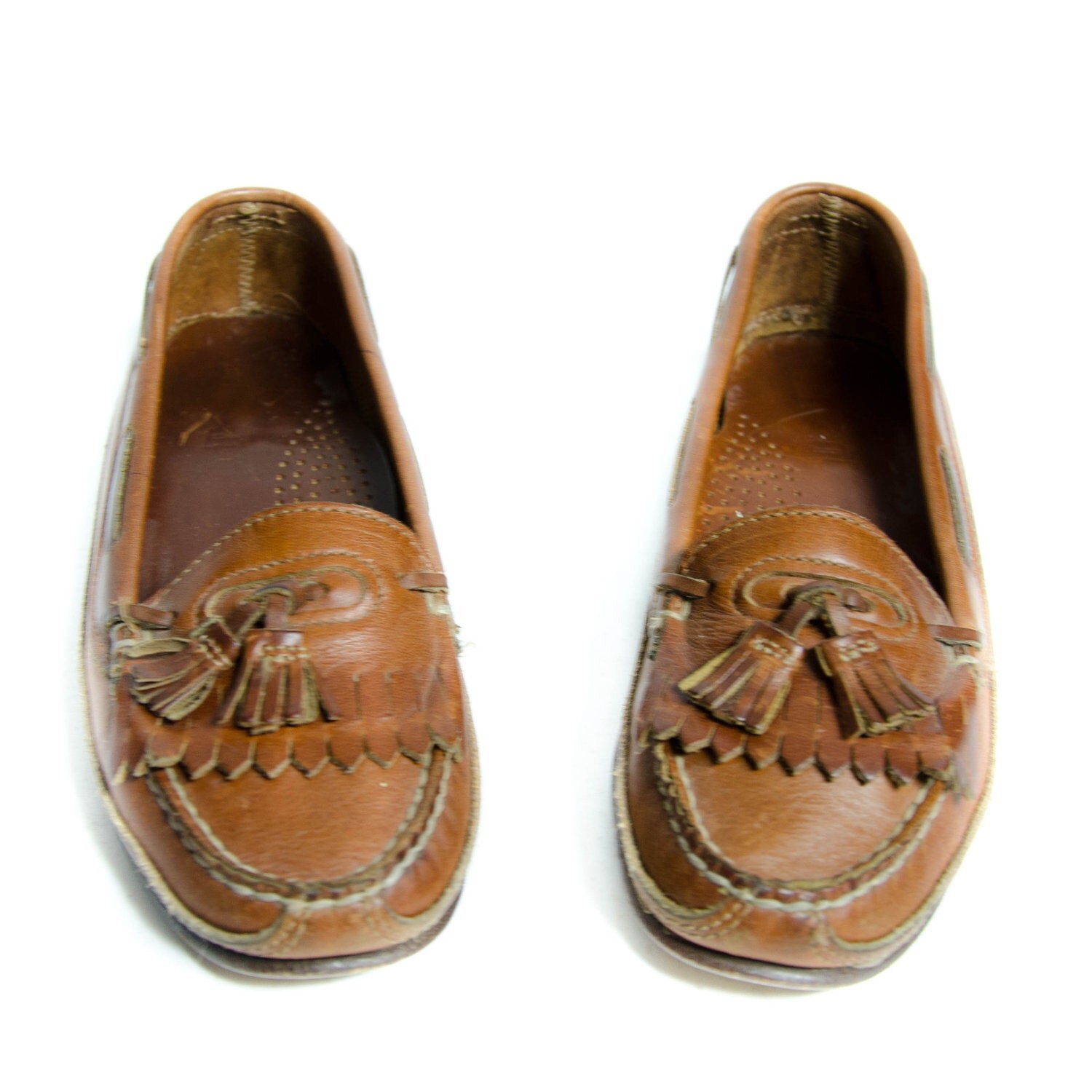 Vintage Dexter Tassel Loafers in Walnut Brown Leather and Moc