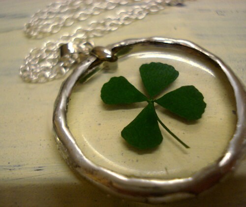 Soldered Real Four Leaf Clover 925 Sterling Silver Chain