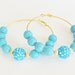 Turquoise Rhinestone Hoop Earings.