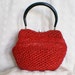 50's Candy Apple Red Woven Straw Handbag With Matching Coin Purse By MM