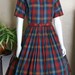 Vintage 1950's Plaid Day Dress With Full Skirt Size Small/Medium
