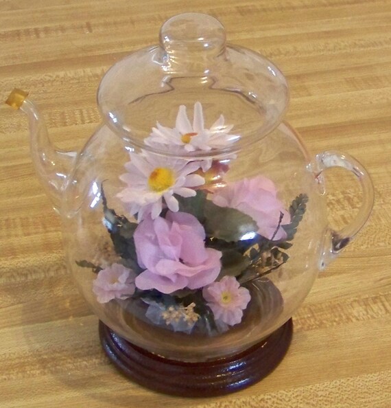 Vintage Blown Glass Teapot Decorative with by PaintedOnPlaques