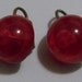 Vintage Cherry Red Lucite Round Clip Back Earrings