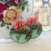 Rambling Rose Earrings .. rose image earrings with bows, red green earrings, rose earrings, red bow charms