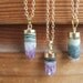 Gold Dipped Amethyst Core Raw Point Necklace