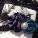 Teal & Auburgine Handmade Singed Flower Headband,for Special Occasions or a Photo Prop