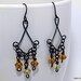 CLEARANCE Antiqued Wire Earrings with Amber and Yellow Glass Beads