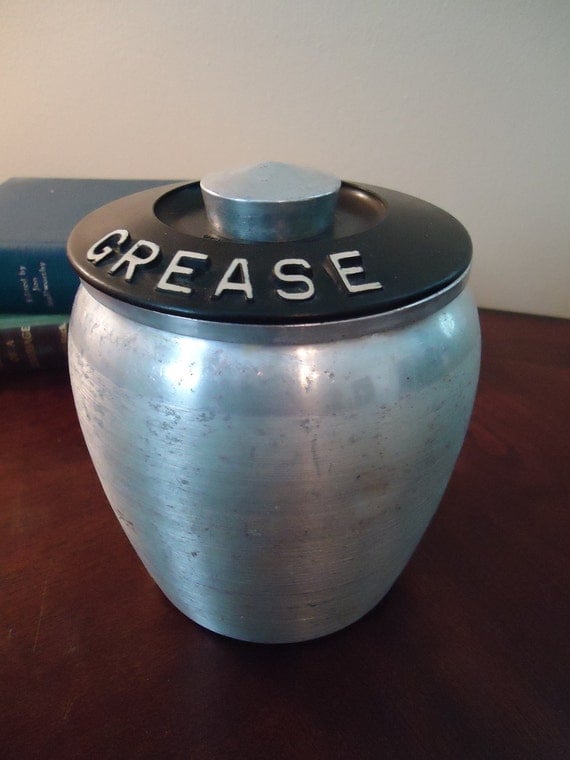 Vintage Aluminum Kromex Grease Jar by prettypink06 on Etsy