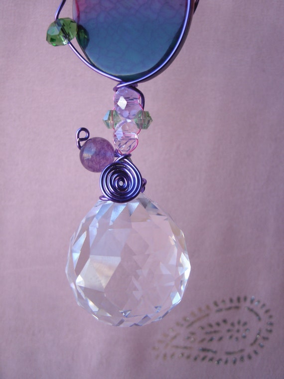 Crystal prism suncatcher Feng shui cures Healing agate
