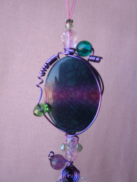 Crystal prism suncatcher Feng shui cures Healing agate
