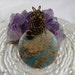Meditation Aqua Terra Jasper AKA Variscite stone wire wrapped Necklace pendant, Reiki charged, free shipping