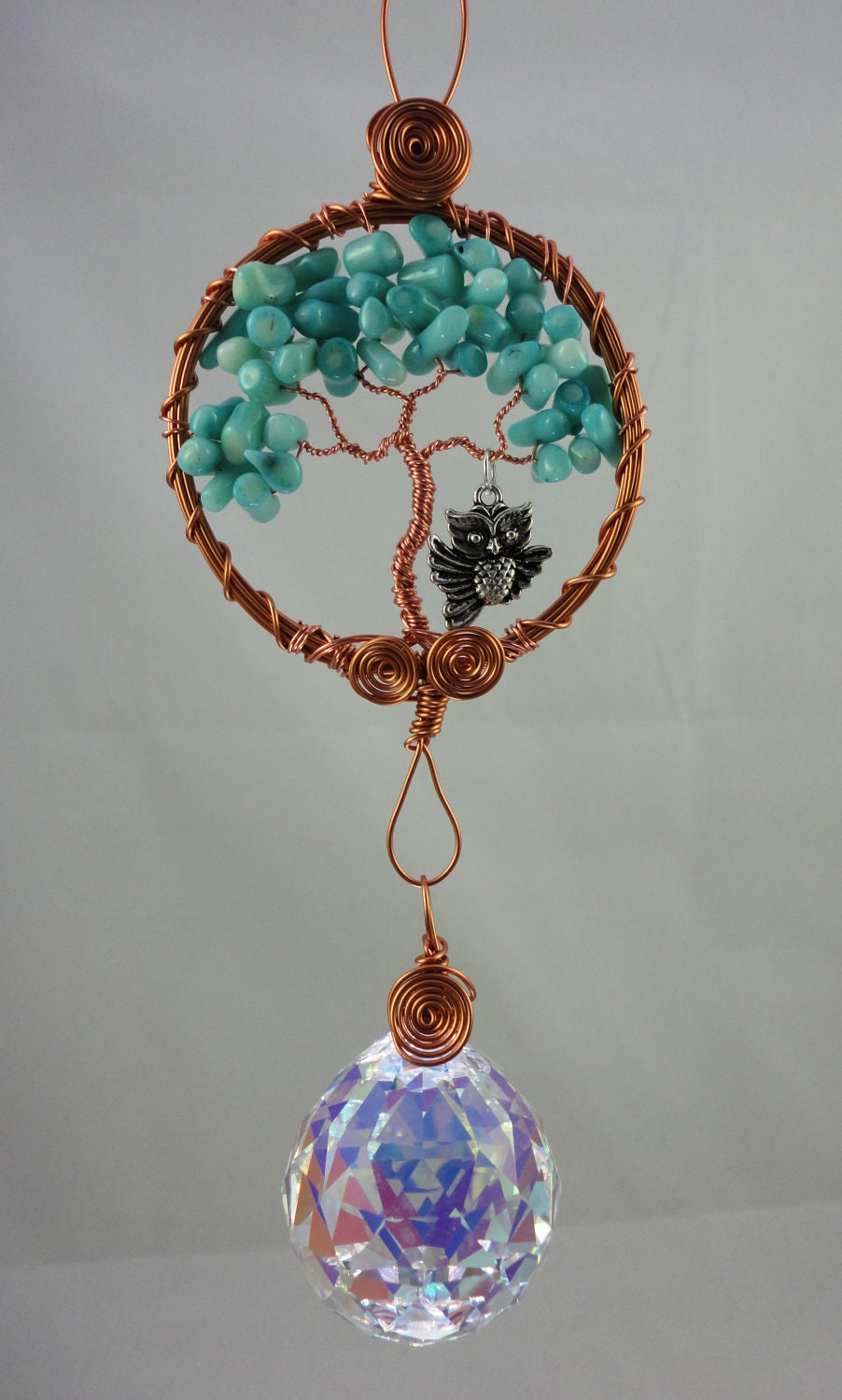 Tree of life crystal prism suncatcher Large 40mm AB crystal