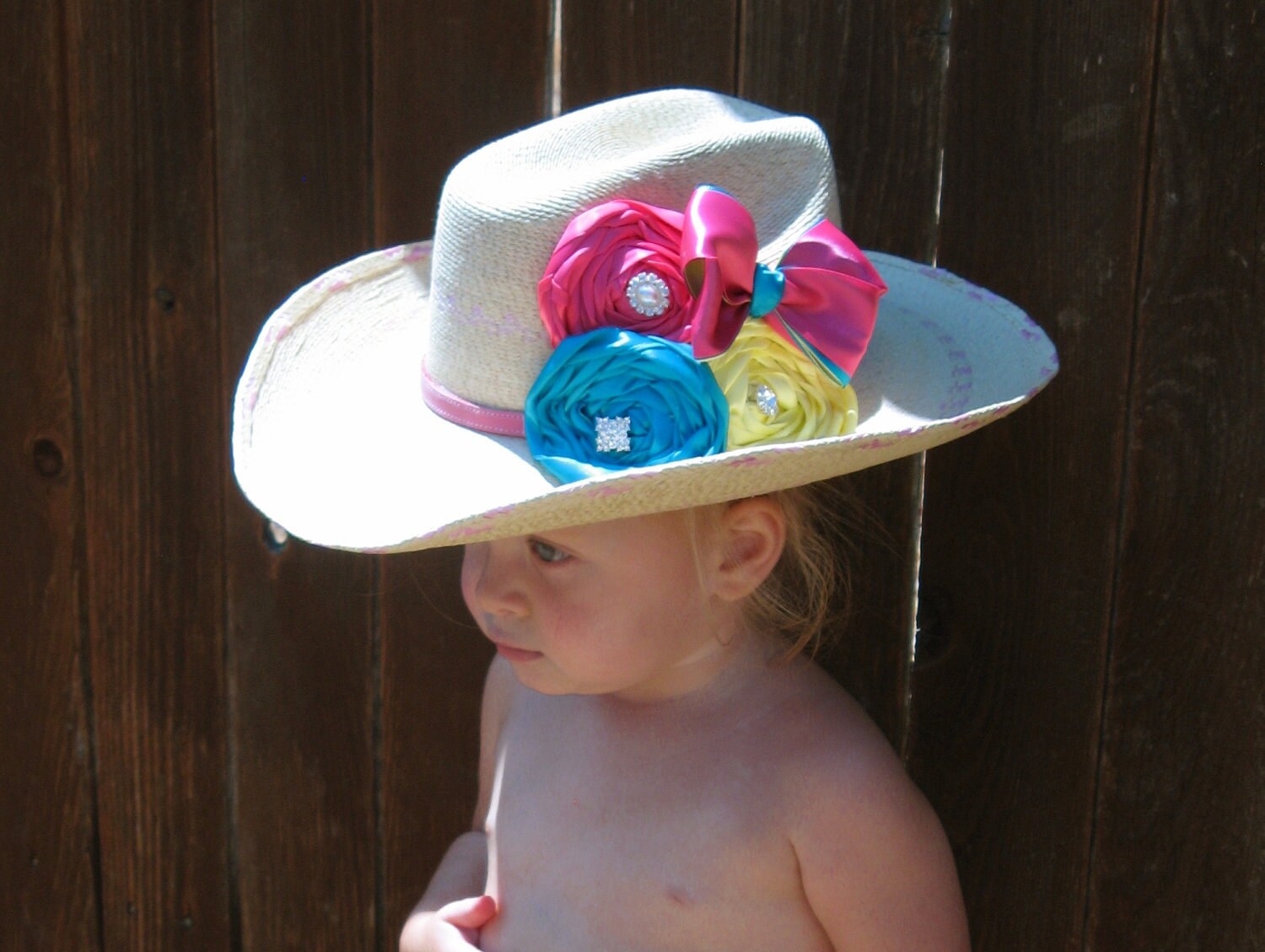RESERVED for jaycaravella Toddler Cowgirl Hat with Rosettes