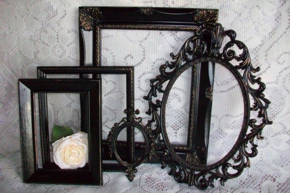 shabby chic frames black frame set black picture by gardenofchic shabby chic frames black frame set black picture by gardenofchic