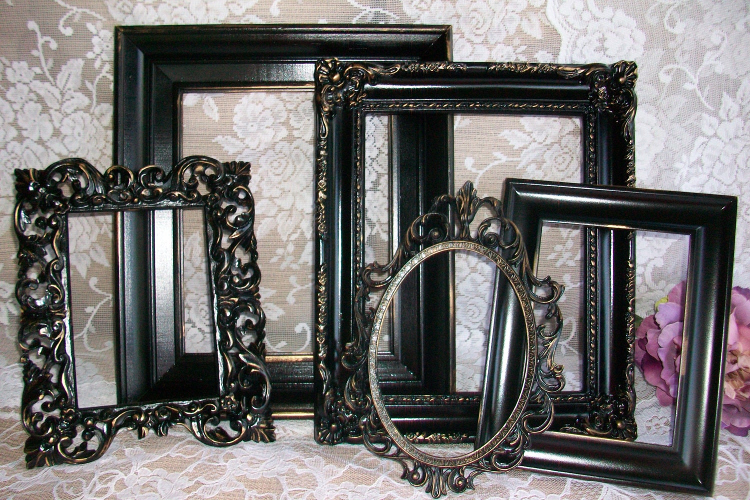 reserved shabby chic frames black picture frames set ornate reserved shabby chic frames black picture frames set ornate