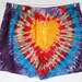 Men's Boxer Cotton Tie Dye Large Golden Heart Red Turquoise Yellow Purple