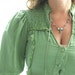 Mother of Pearl Necklace. Handmade Jewellery with mosaic dragonfly pendant on a beaded chain