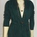ON SALE 70s Green Cardigan Ribbed Belted Sweater V-Neck Forest Green