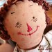 RESERVED FOR I. Annie Raggedy Ann Collectors Primitive 10 inch Soft Cloth Doll Removable Clothing Handmade