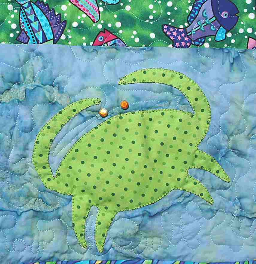 Pattern Quilt Summer Fun Row Quilt 41 x 48 beach crab
