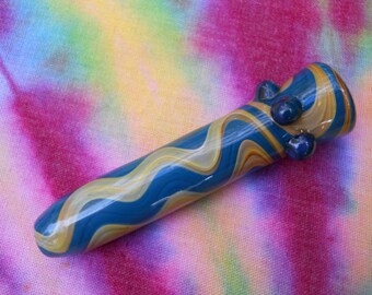 Hand Blown Glass Cigarette Holder - Inside Out - Suede