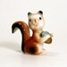 Tiny Squirrel Figurine, Vintage 1950s Ceramic Woodland Friend