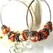 Orange, Mustard and Shades of Red European Beaded Hoop Earrings Hot Summer Colors