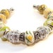 Yellow Butterfly European Style Beaded Cuff Bracelet with Crystals