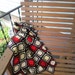 Vintage 1970's Amish- Made Black Square Baby Afghan