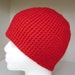 Crochet Hat Beanie Skullcap Men Women Teen Red