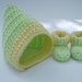 Crochet Baby Newborn Chinstrap Hat and Booties Set