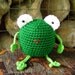 Crochet Toy Amigurumi Green Frog Shelf Sitter Decoration