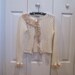 Ivory cropped mori girl sweater eco vintage crocheted collar boho small Ready to ship