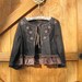 Boho jacket black linen Eco black linen cropped blouse Medium Ready to ship