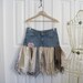 Boho fairy pixie skirt, denim pixie skirt, Upcycled denim small medium Ready to ship