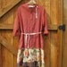Boho dress, rustic hippie dress, Ranch dress, cowgirl ranch dress, prairie dress Apricot M-L Ready to ship