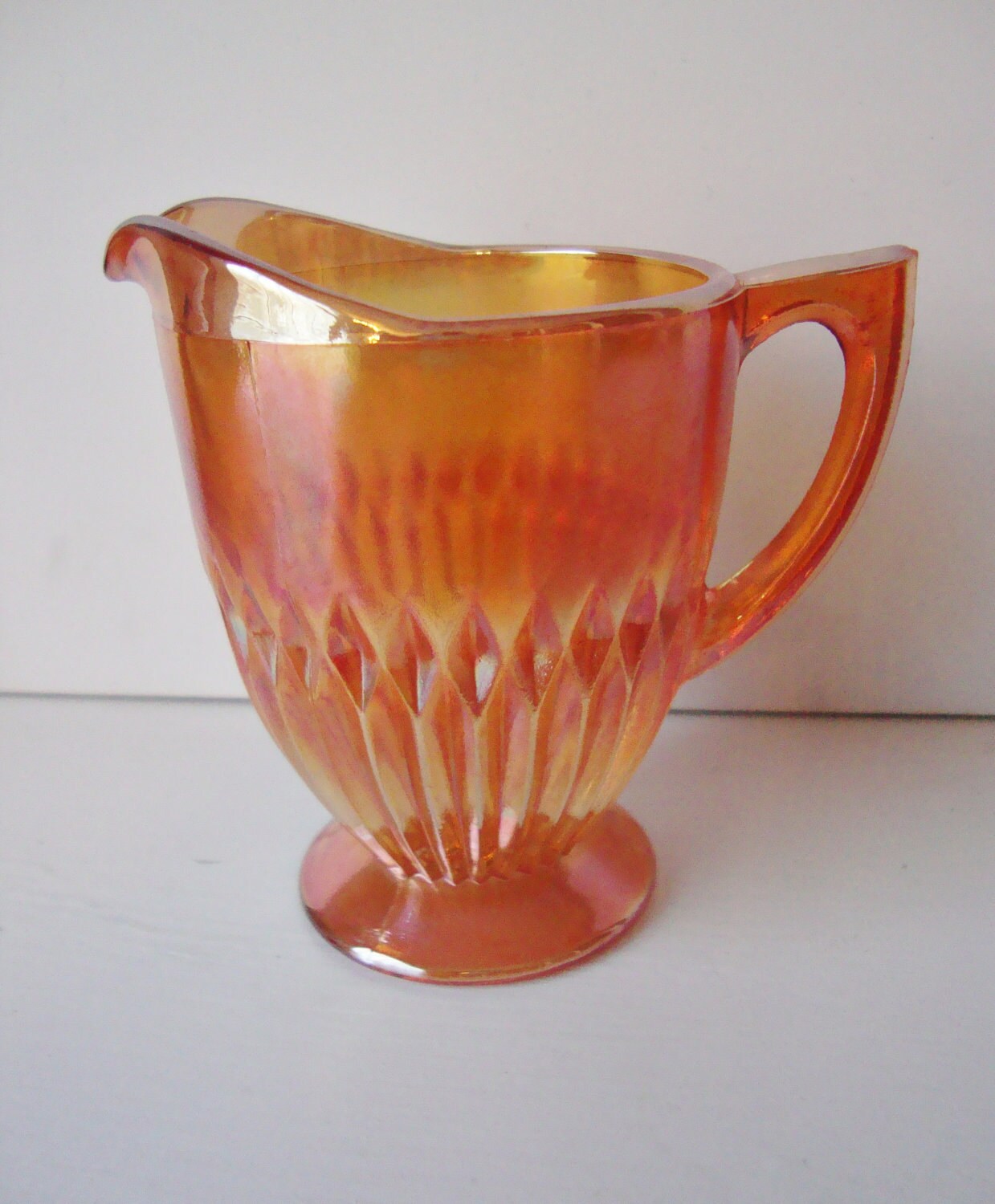 Vintage Marigold Carnival Glass Creamer Pitcher