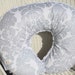 Platinum Sparkle Damask and White Swirl Minky Boppy Cover