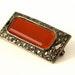 Vintage Marcasite and Carnelian Sterling Germany Brooch