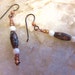 Leopard jasper earrings with mother of pearl and copper