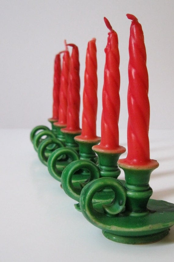 Vintage Gurley Christmas Candles Set of 6