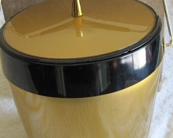 Vintage Gold & Black Mad Men Ice Bucket