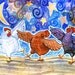 Chicken Dance - 5x7 Fun Whimsical Dancing Chicken Print