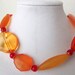 Orange Necklace Chunky Orange Beads Necklace Acrylic Beads Necklace OOAK