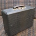 Vintage Black Train Make Up Case - Faux Alligator Train Case