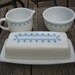 SALE Pyrex Snowflake Blue Butter Dish, Cream and Sugar - Pyrex Serving Pieces