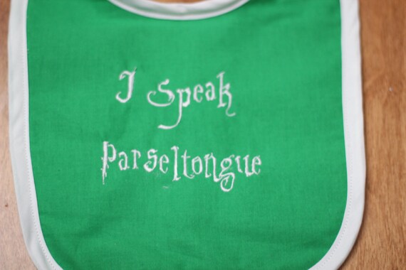 Items similar to Harry Potter "I Speak Parseltongue" Bib on Etsy