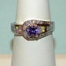 Genuine Amethyst and Australian Fire Opal Ring Sterling Silver 925 Band Size 7 Fabulous Flash